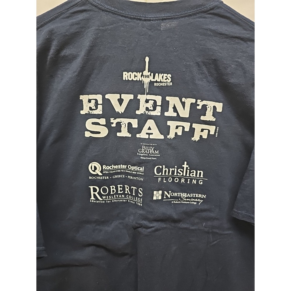 Rare Blue Vtg Billy Graham Evangelist Rock the Lakes Event Staff T Shirt Sz 2xl - Picture 12 of 12
